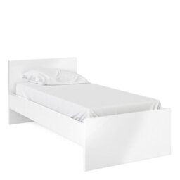 Furniture To Go Naia Single Bed 3Ft (90 X 190) In White High Gloss (W) 96 X  (H) 80 X (D) 196.6Cm