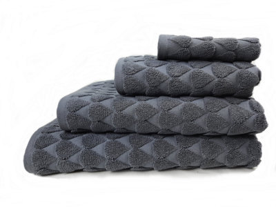 Teardrop 6-Piece Jacquard Towel Set - Charcoal Grey - image 1