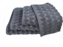 Teardrop 6-Piece Jacquard Towel Set - Charcoal Grey - thumbnail 2