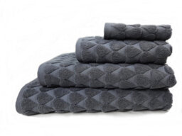 Teardrop 6-Piece Jacquard Towel Set - Charcoal Grey - thumbnail 1