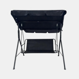 Ohs Garden Swing Chair Outdoor Hanging Seat 3 Seater Bench Sun Shade - Black - thumbnail 3