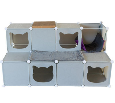 B2C Cat Activity Cubby Cube Play House Tower S M L Climbing Scratcher Hammock Maxi - image 1