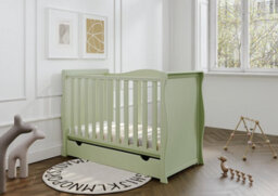 VICULII Willow Pistachio Sleigh Mini Cot Bed With Drawer - thumbnail 1