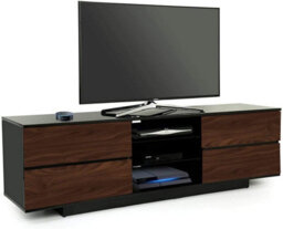 "Centurion Supports Avitus Gloss Black With 4-Walnut Drawers And 2 Shelves Up To 65"" Led, Lcd, Plasma Tv Cabinet"