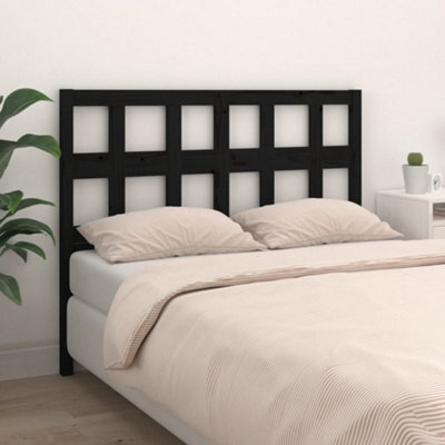 Berkfield Bed Headboard Black 185.5X4X100 Cm Solid Wood Pine - image 1