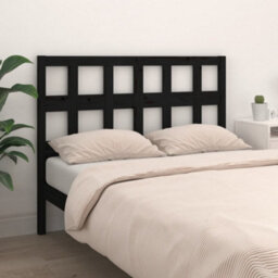 Berkfield Bed Headboard Black 185.5X4X100 Cm Solid Wood Pine - thumbnail 3