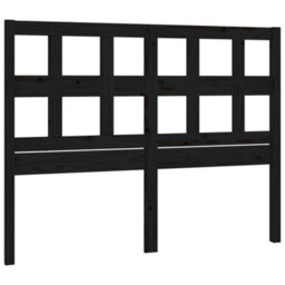 Berkfield Bed Headboard Black 185.5X4X100 Cm Solid Wood Pine - thumbnail 2