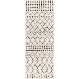 Livabliss Pisa-Geometric Black Off-White Grey Living Dining Bedroom Rug 80 X 220 Cm Easy Care, Non Shedding - thumbnail 1