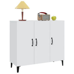 Berkfield Industrial Sideboard White 90X34X80 Cm Engineered Wood - thumbnail 4