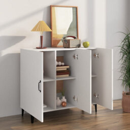 Berkfield Industrial Sideboard White 90X34X80 Cm Engineered Wood - thumbnail 3