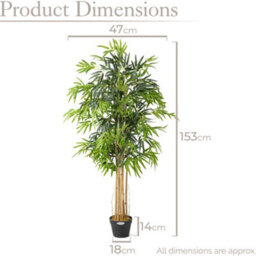 Christow Artificial Bamboo Large Potted Plant - thumbnail 7
