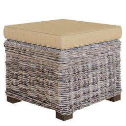 FWSTYLE Solid Pine Indoor Ottoman Storage Stool Rattan Finish Living Room Furniture - thumbnail 5