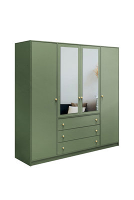 Arte Earthy Bottle Green Siena Ii D4 Wardrobe 196Cm - Organised Storage & Luxe Mirrors - image 1