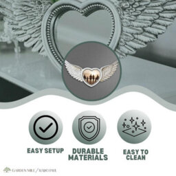 Marco Paul Angel Wings Silver Heart Mirror Resin Feather Effect - thumbnail 8