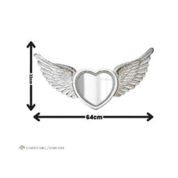 Marco Paul Angel Wings Silver Heart Mirror Resin Feather Effect - thumbnail 4