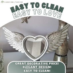 Marco Paul Angel Wings Silver Heart Mirror Resin Feather Effect - thumbnail 7