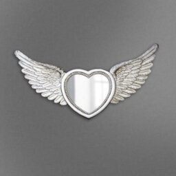 Marco Paul Angel Wings Silver Heart Mirror Resin Feather Effect - thumbnail 3