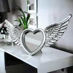 Marco Paul Angel Wings Silver Heart Mirror Resin Feather Effect - thumbnail 2