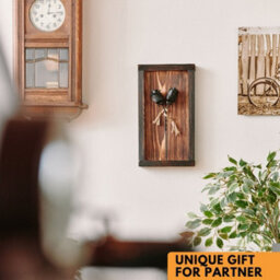 Novecrafto Mountable Wooden Frame With Black Forged Iron Roses - Wrought Iron And Wood Fusion For Her - Ideal Iron Gifts For 6Th Anniversary - thumbnail 4