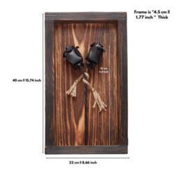 Novecrafto Mountable Wooden Frame With Black Forged Iron Roses - Wrought Iron And Wood Fusion For Her - Ideal Iron Gifts For 6Th Anniversary - thumbnail 3
