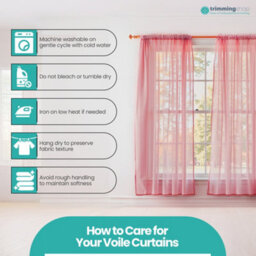 "Neel Blue Voile Curtains Slot Top, 2 Curtains, Rose - 56"" Width X 72"" Drop" - thumbnail 3