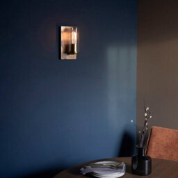 Bronze Patina Plate Wall Lamp Light & Clear Glass Shade - Dimmable Led Fitting - thumbnail 5