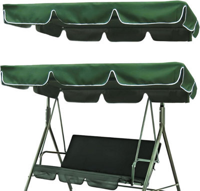 Universal Sunshade Canopy For Garden Swing - 195 X 125 15 Cm Waterproof Outdoor Dark Green - image 1