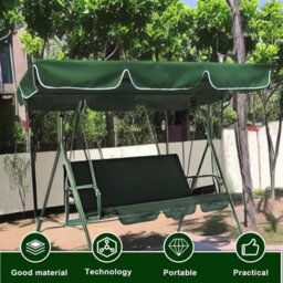 Universal Sunshade Canopy For Garden Swing - 195 X 125 15 Cm Waterproof Outdoor Dark Green - thumbnail 3
