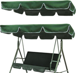 Universal Sunshade Canopy For Garden Swing - 195 X 125 15 Cm Waterproof Outdoor Dark Green - thumbnail 1