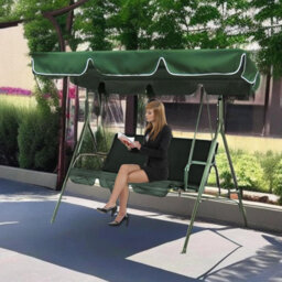Universal Sunshade Canopy For Garden Swing - 195 X 125 15 Cm Waterproof Outdoor Dark Green - thumbnail 5