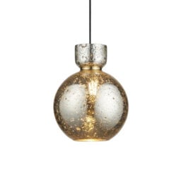 Luminosa Lighting Luminosa Belvoir Dome Pendant Ceiling Light Brass Plate & Mercury Glass 10W Led E27 - thumbnail 1