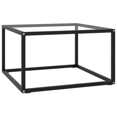 Berkfield Coffee Table Black With Tempered Glass 60X60X35 Cm - image 1