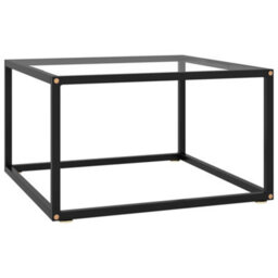 Berkfield Coffee Table Black With Tempered Glass 60X60X35 Cm - thumbnail 1