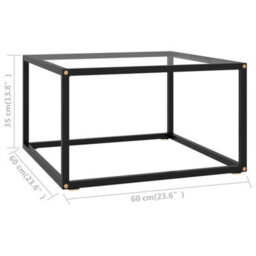 Berkfield Coffee Table Black With Tempered Glass 60X60X35 Cm - thumbnail 5