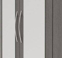 Seconique Nevada 4 Door 2 Drawer Mirrored Wardrobe In Black Wood Grain Effect Finish - thumbnail 6