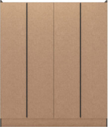 Seconique Nevada 4 Door 2 Drawer Mirrored Wardrobe In Black Wood Grain Effect Finish - thumbnail 5