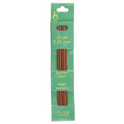 Groves Of Thames Bamb De Kp 15Cmx3.25 - Knitting Pins: Double-Ended: Set Of Five: Bamboo: 15Cm X 3.25mm - Pony - thumbnail 2