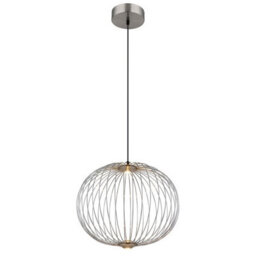 Luminosa Lighting Luminosa Galway 50Cm Wire Frame Pendant Ceiling Light Nickel Matt Led 3000K - thumbnail 1