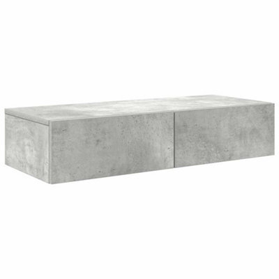 Berkfield Durable Wall Shelf With Drawers Concrete Grey 80X33X17 Cm Engineered Wood - image 1
