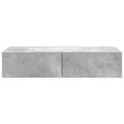 Berkfield Durable Wall Shelf With Drawers Concrete Grey 80X33X17 Cm Engineered Wood - thumbnail 4