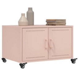 Berkfield Coffee Table Pink 68X50X43.5 Cm Steel - thumbnail 5