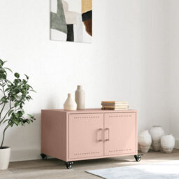 Berkfield Coffee Table Pink 68X50X43.5 Cm Steel - thumbnail 3