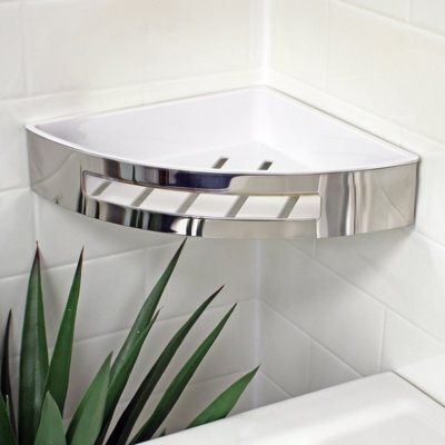 Showerdrape Bagno Chrome Wall Mounted Corner Basket - image 1