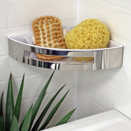 Showerdrape Bagno Chrome Wall Mounted Corner Basket - thumbnail 2