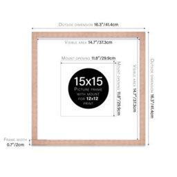 "15X15"" Bronze Picture Frame - 15X15"" Square Frame With 12X12"" Mount For 15X15""/12X12"" Pictures Art Deco Style Room Decor, 1 Pack" - thumbnail 2
