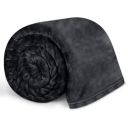 Bedlooms Black Blanket, Reversible & Lightweight Couch & Bed Throw Blanket, Single 130X150Cm - thumbnail 1