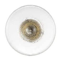 Happy Homewares Antique Brass Semi Flush Ceiling Light With Dimpled Clear Glass Shade - thumbnail 3