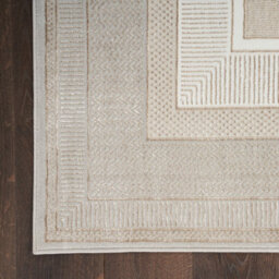 Modern Ivory Rug, 10mm Thickness Bordered Rug, Plain Rug, Anti-Shed Geometric Rug For Bedroom, Livingroom-274Cm X 366Cm - thumbnail 8