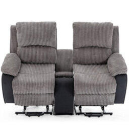More4Homes Postana Dual Motor Rise Recliner 2 Seater Jumbo Cord Drinks Console Mobility Sofa (Grey) - thumbnail 4