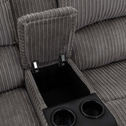 More4Homes Postana Dual Motor Rise Recliner 2 Seater Jumbo Cord Drinks Console Mobility Sofa (Grey) - thumbnail 7